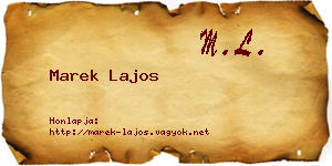 Marek Lajos névjegykártya